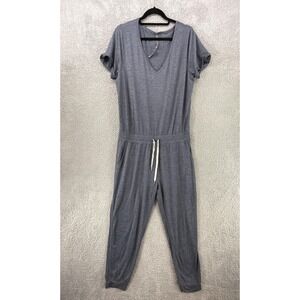 Vuori Luna Jumpsuit Womens XL Gray Short Sleeve Jersey Relaxed Fit One-Piece